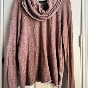 Free People Dusty Rose Cowl Neck Top